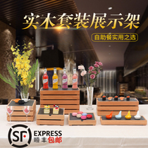 Buffet tea break shelf cold meal log snack rack sushi pastry dessert table banquet press conference display