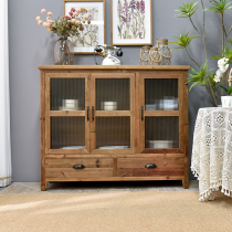 Solid wood style retro old furniture new Chinese style strange style storage entrance cabinet kitchen cupboard high cabinet wine cabinet