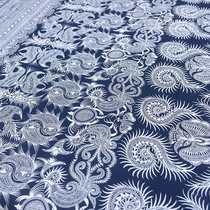 Cloth blue homespun diy printed cloth traditional batik ethnic style decoration custom tablecloth blue material opposite