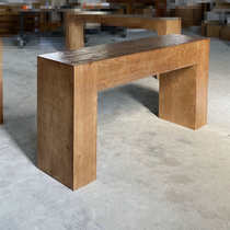 Retro solid wood console table B&B hotel corridor display table living room sofa back wall case decorative edge