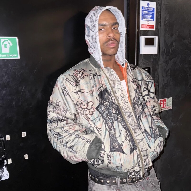 Mowalola My City 25Ss Hand-Painted Graffiti Hooded Jacket Bomber American Street Jacket Cotton Jacket