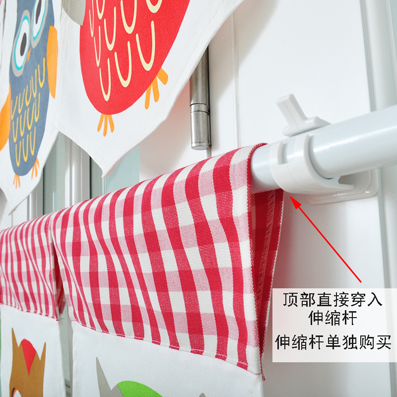 ZAKKA phong cách Hàn Quốc phim hoạt hình Nhật Bản cotton lanh một nửa rèm cửa rèm cửa tùy chỉnh - Phụ kiện rèm cửa khung rèm thử đồ