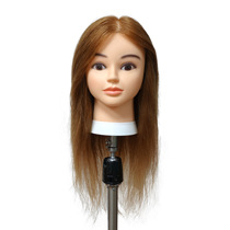 Headform 18 inch learning head full real hair female headform trimming modeling practice doll head fake head model