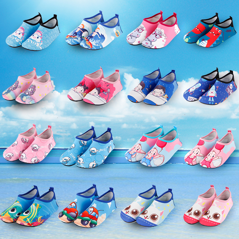 Toddler baby Soft bottom Covered Water Beach Socks Children Beach Shoes Speed Dry Breathable Barefoot Shoes Non-slip Floor School Walking Shoes