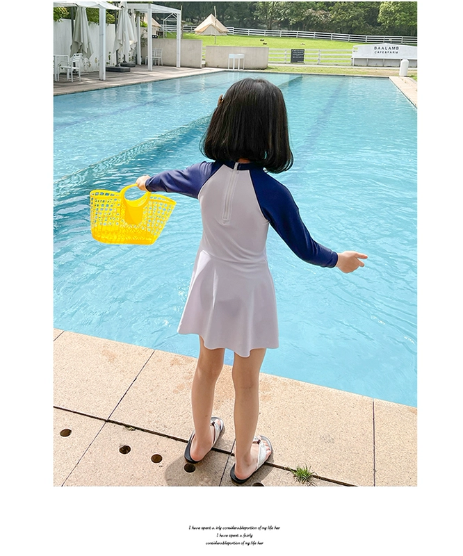 bộ bơi dài tay trẻ em Đồ bơi trẻ em bé gái dài tay chống nắng một mảnh bé gái 2023 mới cho trẻ em vừa và lớn váy công chúa kiểu dáng xẻ tà đồ bơi cho trẻ con em bé mặc đồ bơi