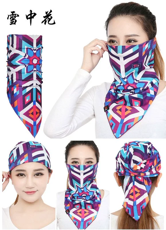 Khăn trùm đầu đi xe đạp chống nắng mặt nạ cổ áo bảo vệ UV khăn mặt tam giác khăn nam và nữ xe đạp mùa hè nửa mặt bảo vệ mặt - Kerchief / Earflap khăn đa năng hà nội