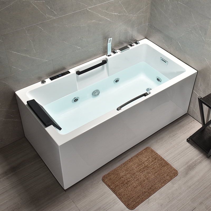 Ai Qile direct sales Acrylic small apartment tub Household adult seamless free-standing surf jacuzzi