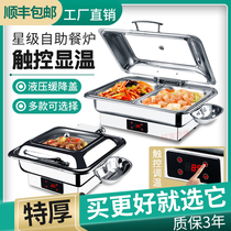 Luxury Electric Heating Buffet Stove Stainless Steel Insulation Pot Visible Hydraulic CNC Buffy Stove Hotel Breakfast Stove