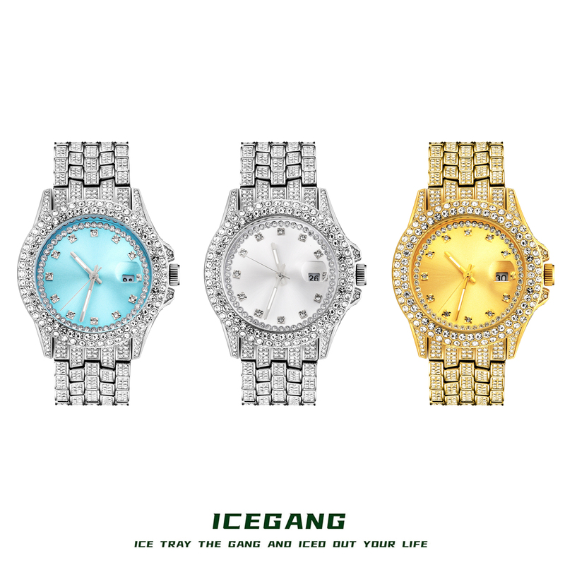 Icegang Galaxy Star Series Full Diamond Watch Trendy Hip-Hop Heavy Craft Quartz Watch Fashionable