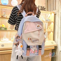 ins bag female Korean version day students 3 to six grade junior high school students 100 hitch a large capacity double shoulder bag backpack