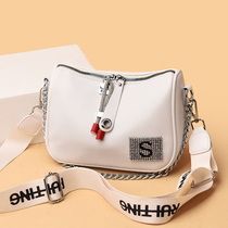 Rhinestone bag female 2021 Korean fashion saddle bag with Diamond soft leather advanced foreign style casual shoulder shoulder bag