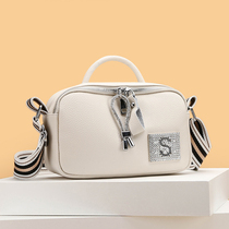 Korean version of Joker Mini Leather Small Square Bag Soft Leather Small Bag Women 2021 New Diamond Single Shoulder Leisure shoulder bag