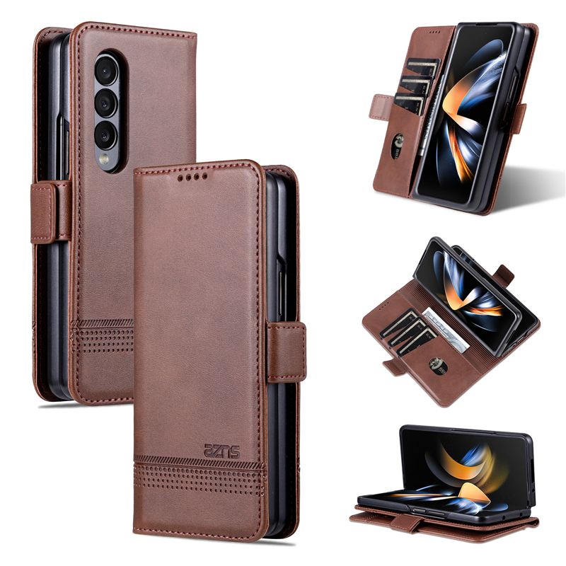 Suitable for Samsung Z Fold4 Phone Case, Z Fold3 Genuine Leather Case, Galaxy Retro Fold5/6/7 Heart of the World W23 Protective Case, W 78% off Card Holder Flip Cover, New Anti-Drop Case for Men and Women