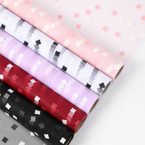 Flower packaging mesh cream sugar sugar rose bouquet grid grid flower art English letter wrapping paper flower material