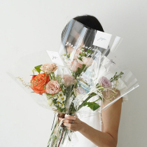 Flower packaging English multi-branch bag waterproof OPP single flower arrangement bag cellophane flower gift DIY bag flower material