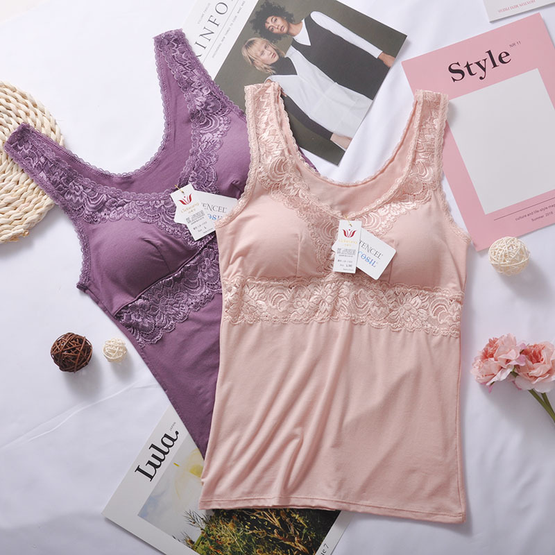 Korean Imported Liebeang Camisole Bra, Seamless Bra Without Underwire, Modal Cotton Sleep Bra with Chest Pads