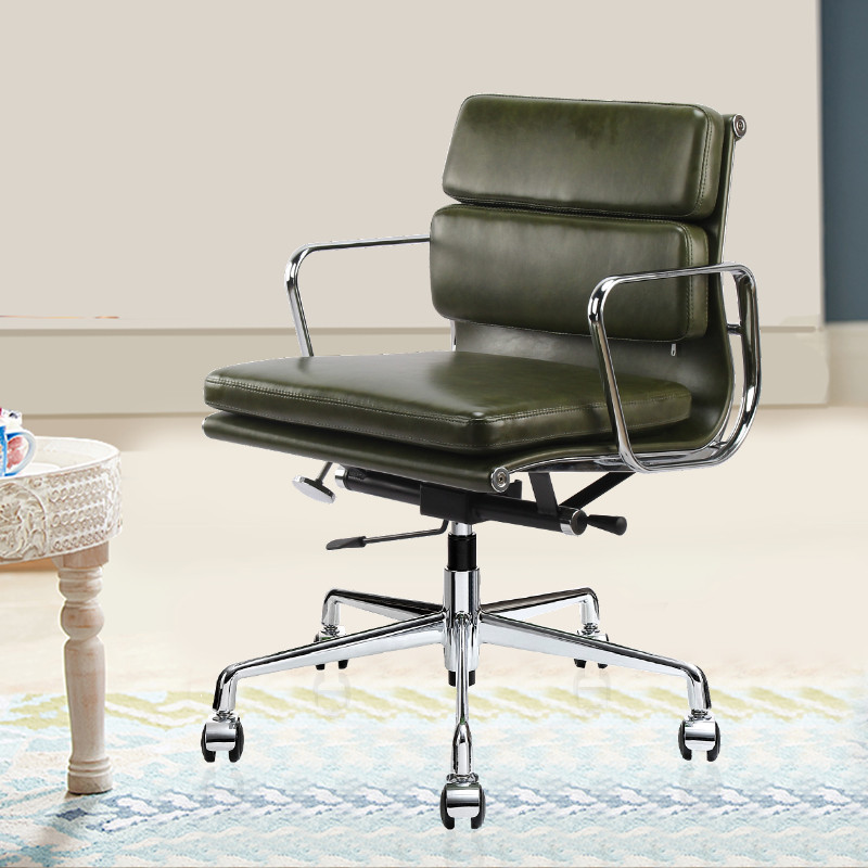Eames office chair modern computer chair lift swivel chair conference chair middle shift chair cowhide chair front desk negotiation chair