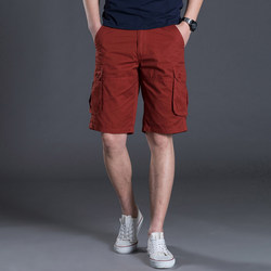 Feizhuo Summer Men's Pure Cotton Workwear Five-Point Casual Pants Loose Straight Mid-Length Pants Trendy Comfortable Versatile Six-Pocket Shorts