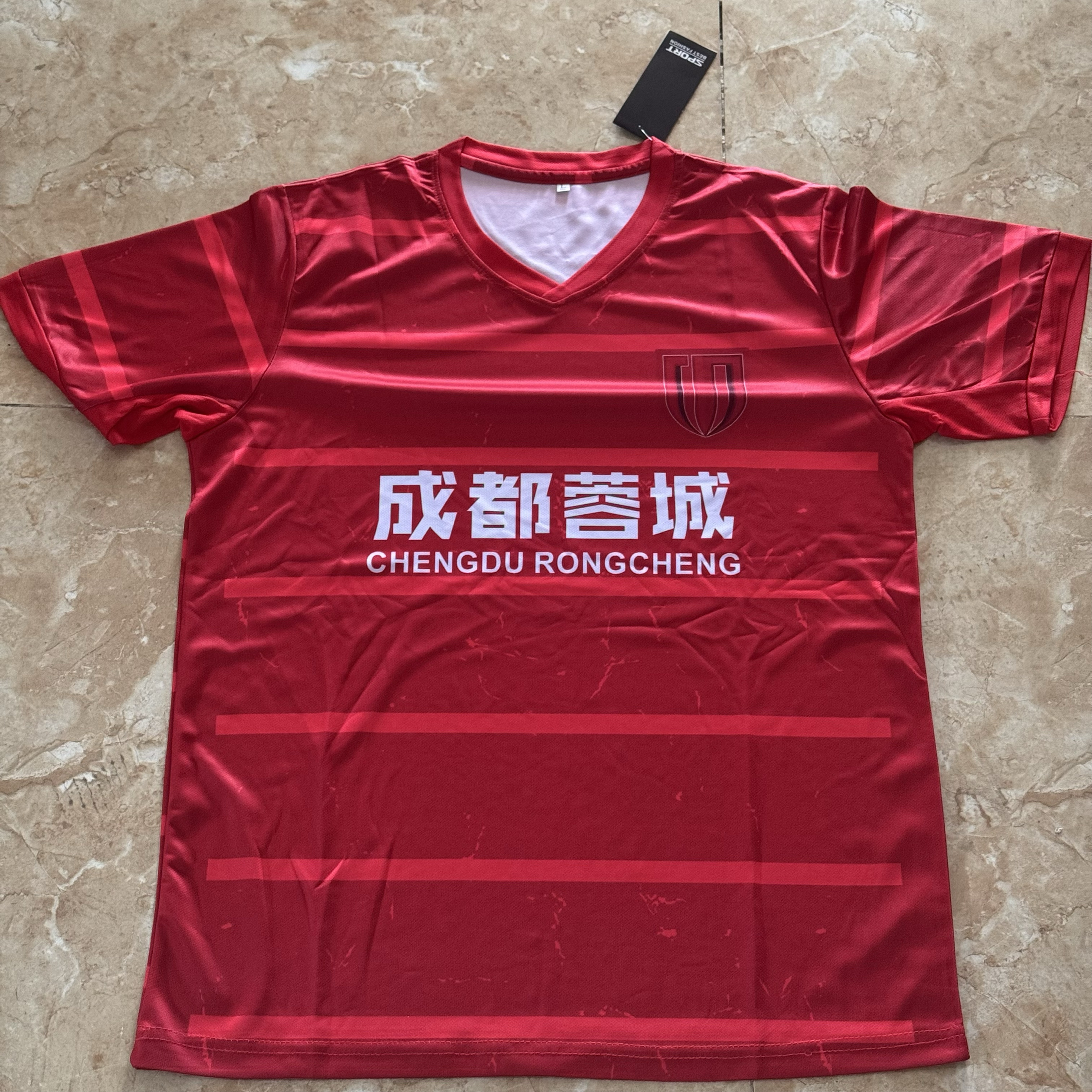 成都栄成サッカーユニフォーム 新スーパーリーグ2025 サッカーユニフォーム トップ 半袖 ファンエディション