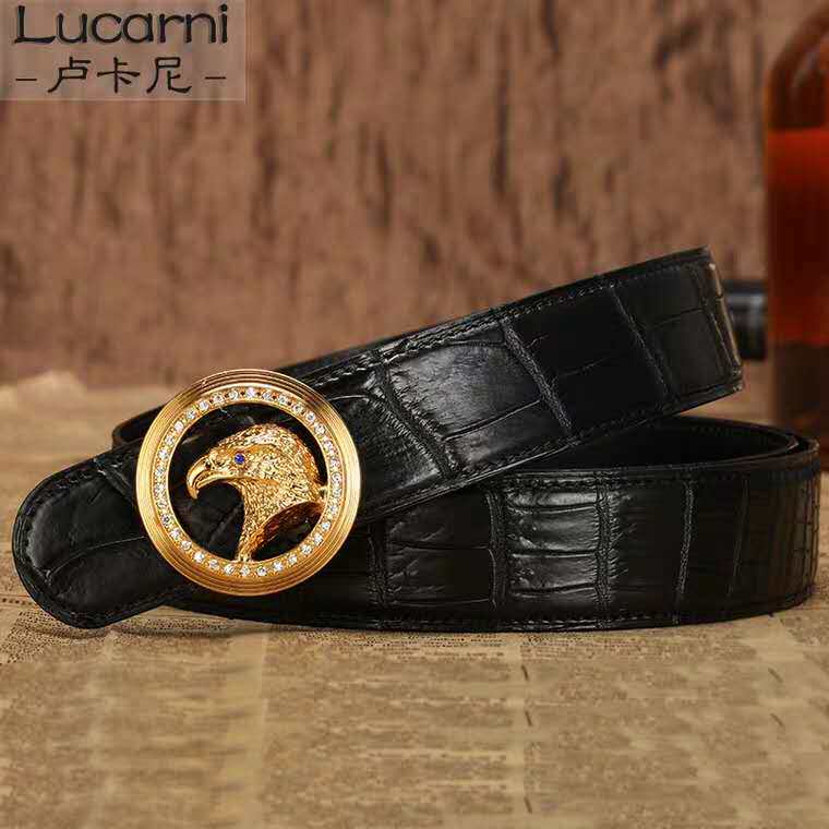 Lucani high-end crocodile leather belt men's pin buckle leather belt men's business casual pants belt