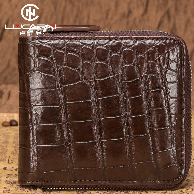 Thai avocado leather wallet leather upscale High-end Pull Chain Business Men Money Clip Multi-Position Cross Section Large Capacity Leather Clip