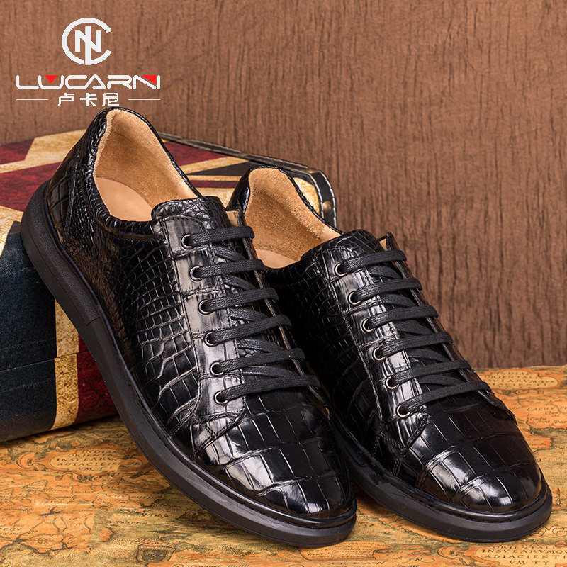 Imported Avocado Leather Men's Shoes Business Casual Sports Board Shoes Leather Upscale Leather Shoes Round Flat Bottom Breathable Tourist Shoes