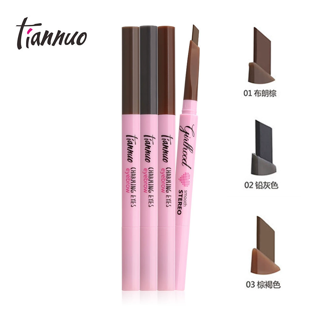 Tianna Magic Eye Shaping Eyebrow Pencil Chì kẻ mày tự động không thấm nước và không thấm mồ hôi Chì kẻ mày tự động lâu trôi Không gây choáng váng Triangle Refill with Brush 13070 - Bút chì lông mày / Bột / Stick