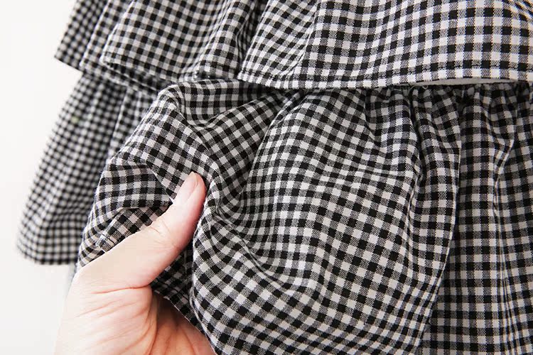 Mùa thu đông 2018 mới váy cotton và vải lanh co giãn eo cao đã mỏng và dài sinh viên retro Một từ váy lớn đung đưa một nửa cơ thể chân váy midi