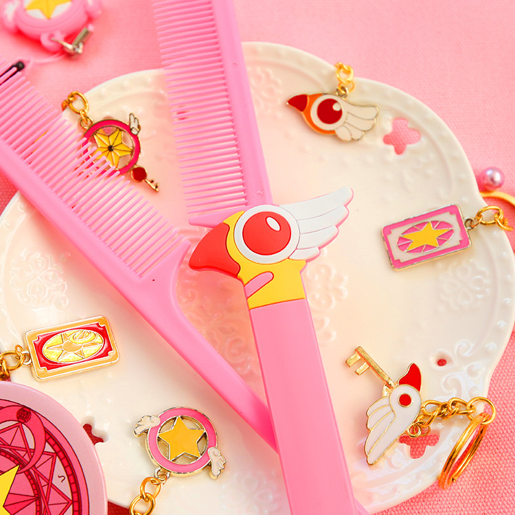 Phim hoạt hình Ma Thuật Thẻ Cô Gái Sakura Bird Head Stick Lược Silicone Lược Cầm Tay COS Loạt Các Sakura Hoạt Hình Xung Quanh những hình dán cute