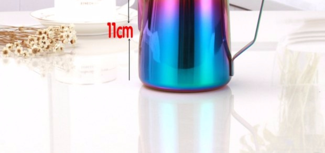 Thép không gỉ kéo cốc màu 600ml kéo hoa bồn cốc Sữa cốc cốc sữa Máy pha cà phê ly thủy tinh uống cà phê