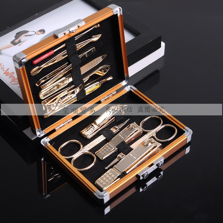  Korean 777 Nail Clipper Set Genuine Nail Clippers Gold-Plated 11-Piece Manicure Set Original Gift