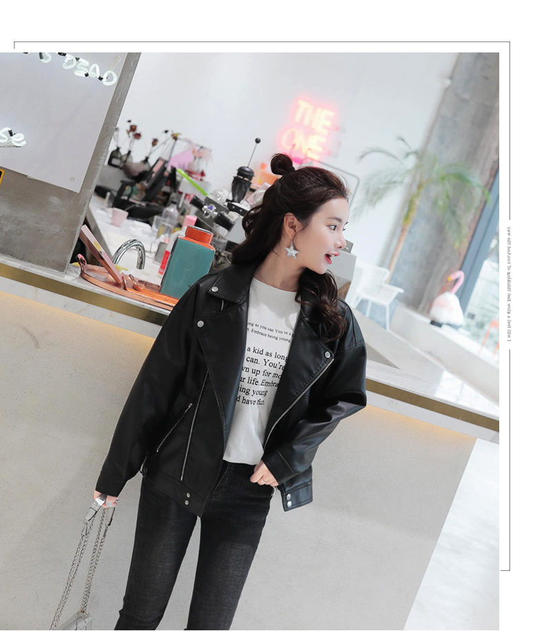 Áo khoác da nữ Ulzzang phiên bản ngắn Hàn Quốc của áo khoác da pu lỏng bf phong cách Harajuku 2018 áo khoác da học sinh mới áo khoác da zara