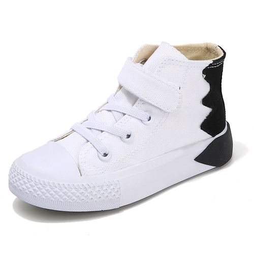 Высокая обувь для мальчиков, детские тканевые неоновые туфли на липучке, коллекция 2023, в корейском стиле