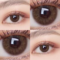Ice dew gray cat eye contact lenses size diameter 14 5mm year throw lollipop greenhouse girl Brown Kalev L