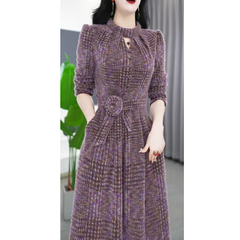 Dress 2024 New Style for Women, Autumn and Winter, Popular in the Thirteen Rows, Fashionable, High-End, Elegant, Mother's Style, Sophisticated, Suitable for Pairing with a Coat Dress 2024 New Style for Women, Autumn and Winter, Popular in the Thirteen Rows, Fashionable, High-End, Elegant, Mother's Style, Sophisticated, Suitable for Pairing with a Coat