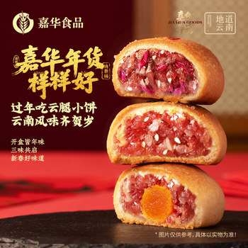 [New Year's Festival]Jiahuayun Ham Mooncakes, Yunnan Specialty, New Year Ham Pastry, Snacks, New Year Goods