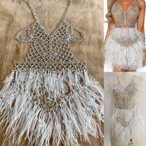 Shiny Silver White Heavy Work Order Bead Bright Drill Meat Color Mesh Yarn Patch Flower Clothing Accessories Ostrich Hair Decoration Patch Patch