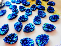 13x18mm Hand Sewn Water Drill Deep Blue Drop Shaped Resin Crystal Accessories Clothing Bag decorative accessories