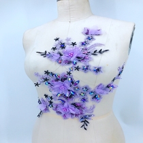 19#紫色 red solid lace with florian lace with florian lace DIY clothing Stage Flowers Decorative Accessories