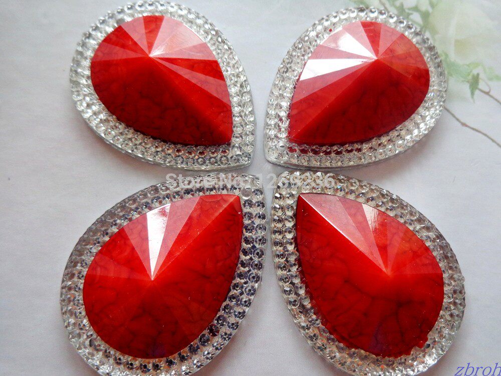 Red ultra-large flat crystal handsewn handsewn dress dress package accessories