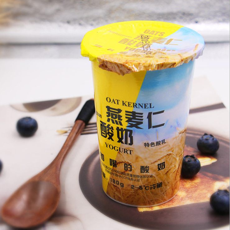 Xinjiang Riedge oat kernel yogurt fresh milk fermented chewy and chewed yogurt 180 ml * 12 cup