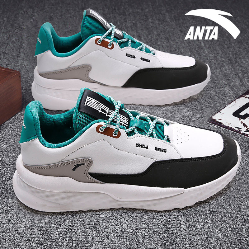 Ann Stepping Men's Shoes Casual Shoes Official Web 2022 Summer New Daddy Shoes Leather Face Waterproof Men Sneakers