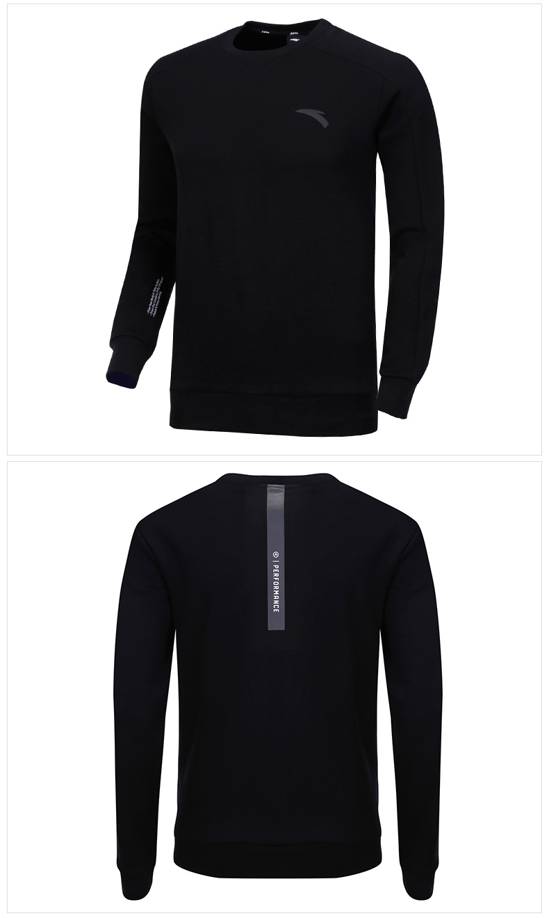 Áo len nam Anta áo thun 2018 mùa thu mới đích thực giản dị cổ tròn tay dài áo sơ mi nam thể thao áo hoodie trắng