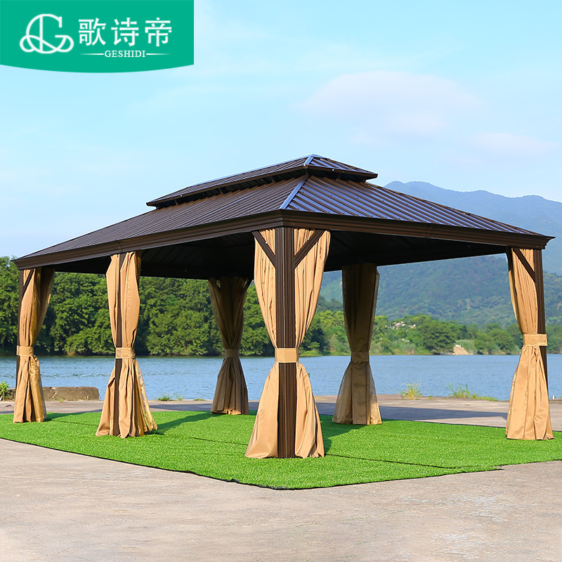 Pavilion outdoor courtyard villa simple leisure pavilion garden aluminum alloy pavilion roof tent awning terrace pavilion
