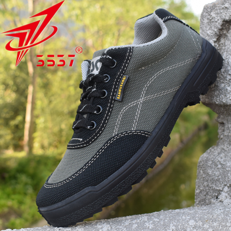 3537 Jiefang shoes men's rubber shoes low-top hiking canvas shoes labor non-slip wear-resistant construction site work shoes