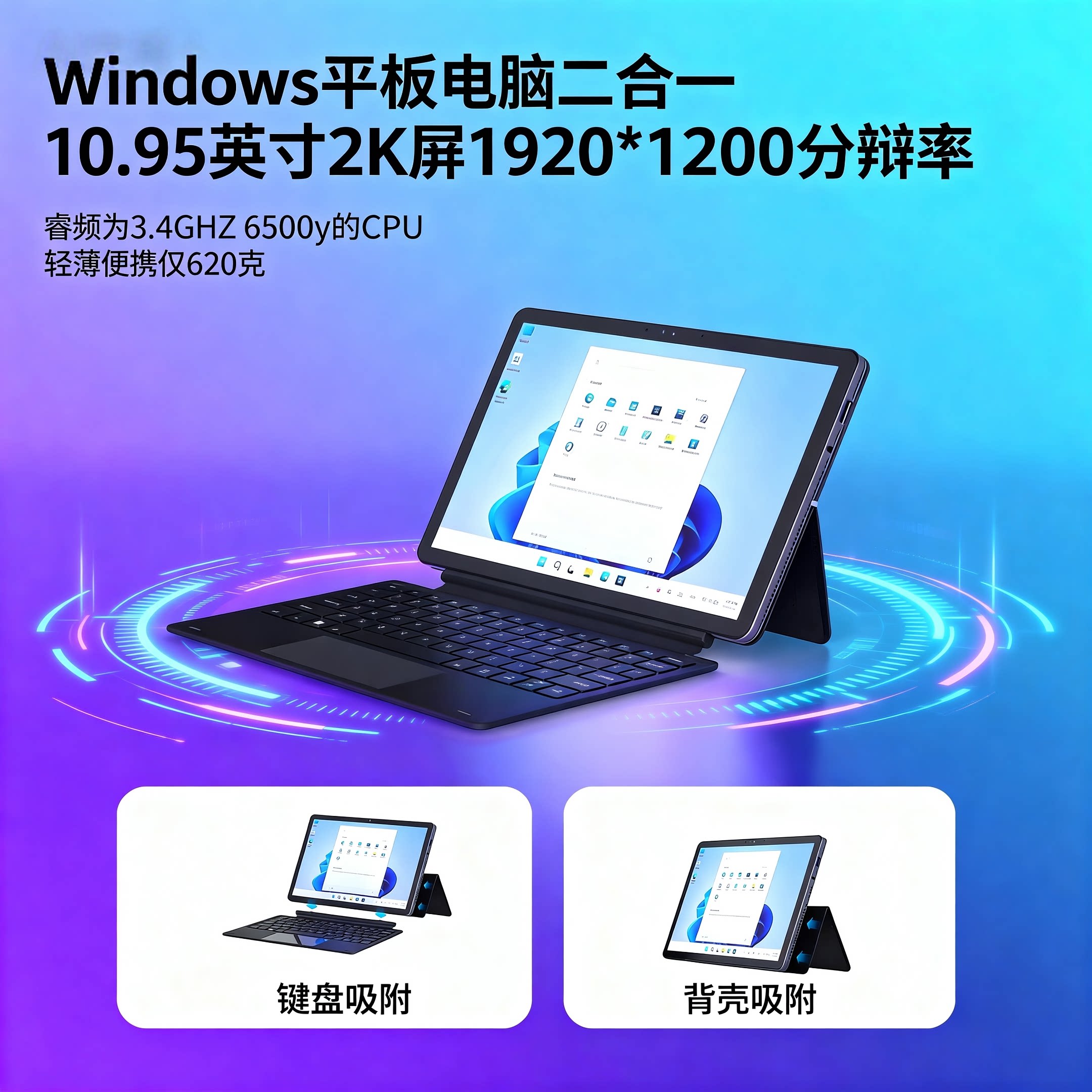 新品 Windows 11 10.95インチ タブレット/コンピューター 2-in-1 Pentium 6500Y 12GB オフィスネットブック