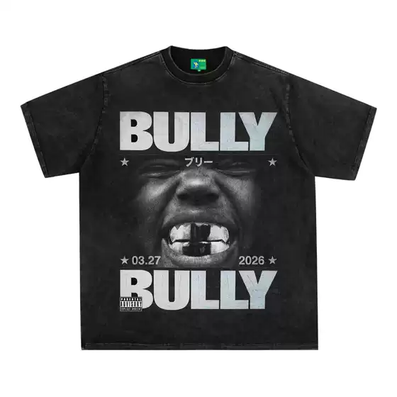 Kanye-Style American Digital Direct-Print Breathable Printed American Retro Crew Neck High Street Casual Pure Cotton Short-Sleeve T-Shirt Trendy