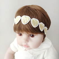 Korean baby hair belt super cute pink love baby girl headwear cute princess hair accessories baby fontanelle floral headdress
