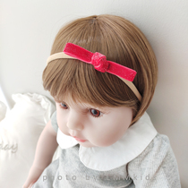 Baby New Year headwear baby hair band red bow princess hair accessories cute baby Full Moon Birthday floral headdress