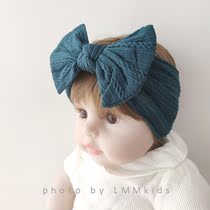 Korean version of ins newborn baby fontanelle hair with wide edge bow baby hair ornaments cute princess hundred days headdress